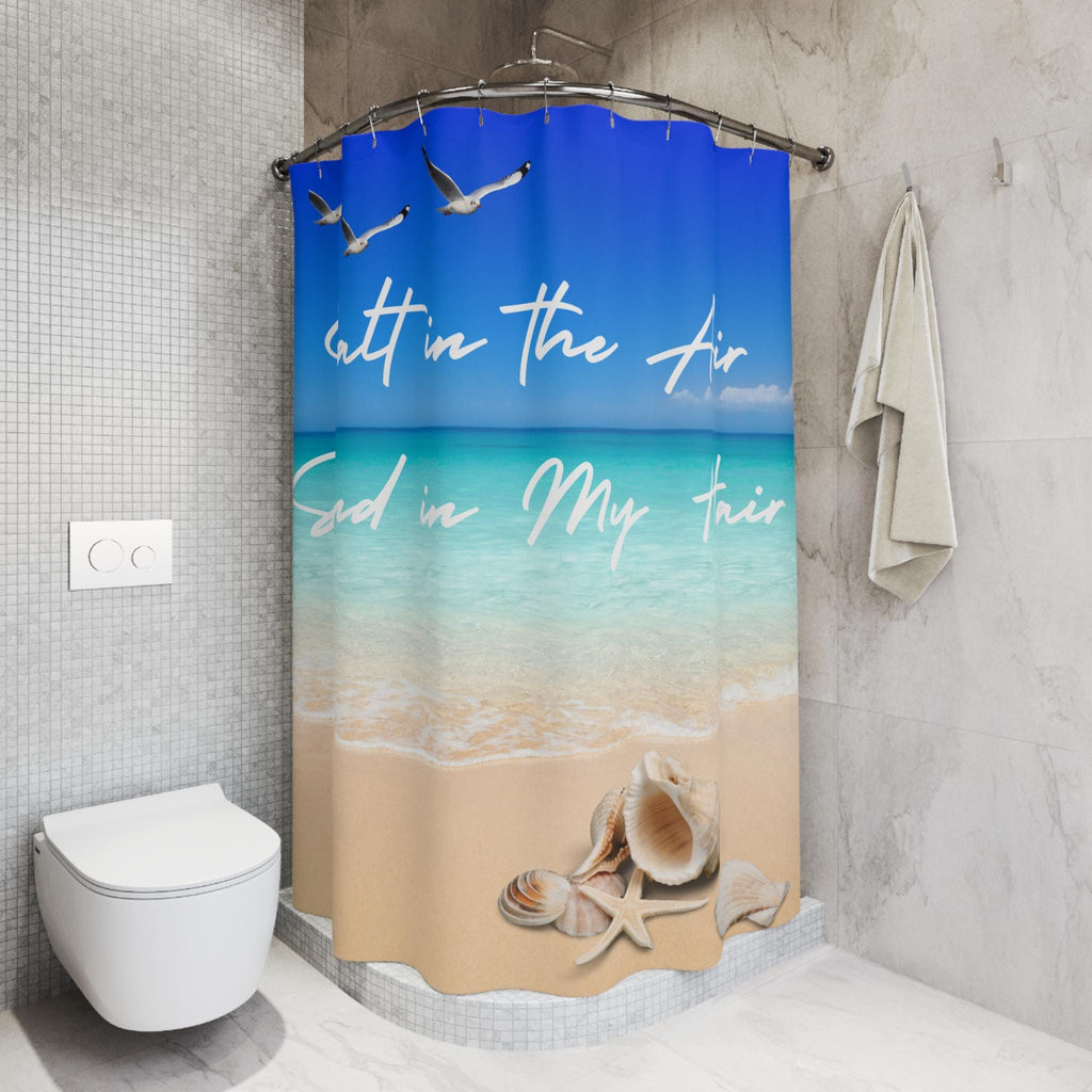 Salt in the Air and Sand in my Hair Shower Curtain Beach Coastal Bathroom, Vacation Home , New Home Gift, Shower Curtain for homeCurtain,