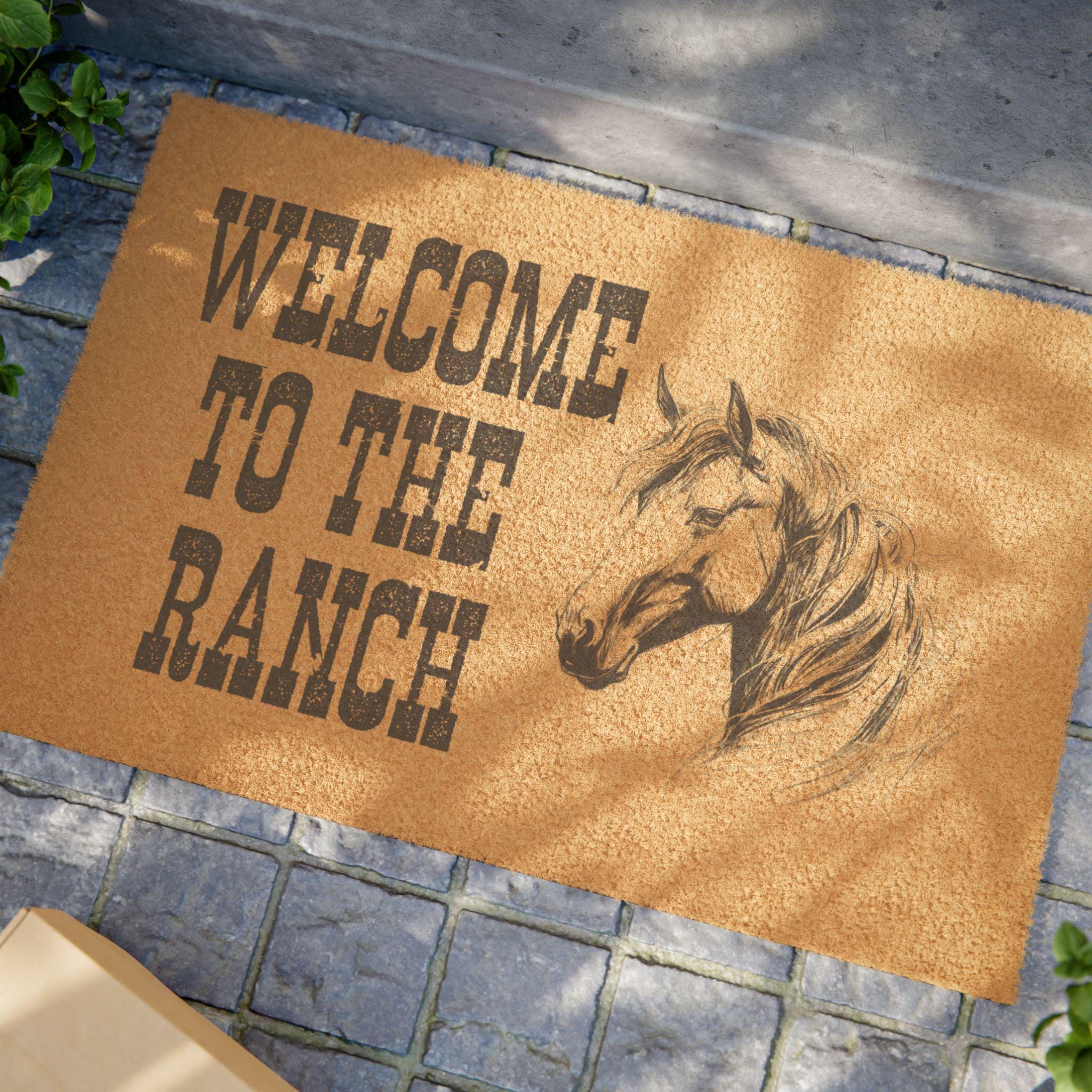 Welcome to the Ranch Coir Doormat | Horse Head Farmhouse Decor