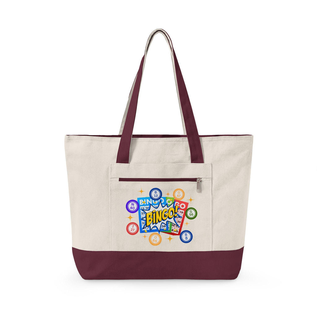 Zippered Canvas Bingo Tote Bag | Game Night, Bingo Caller Accessories