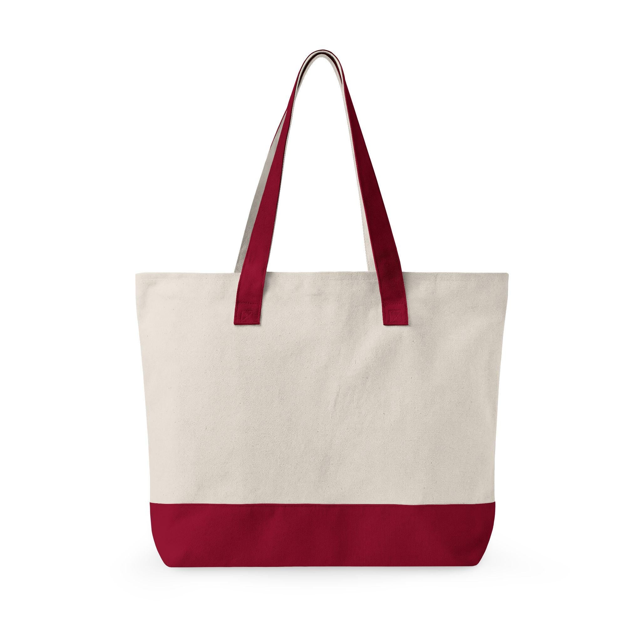 Book Lover Zippered Canvas Tote | Rainbow Text, Reading Theme