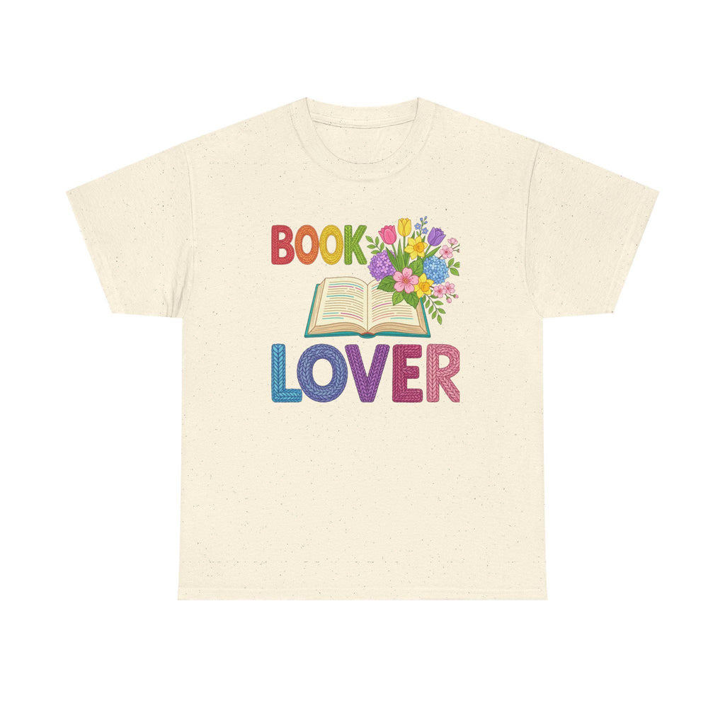 Book Lover T-Shirt | Open Book with Flowers, Colorful Text, Reading Tee