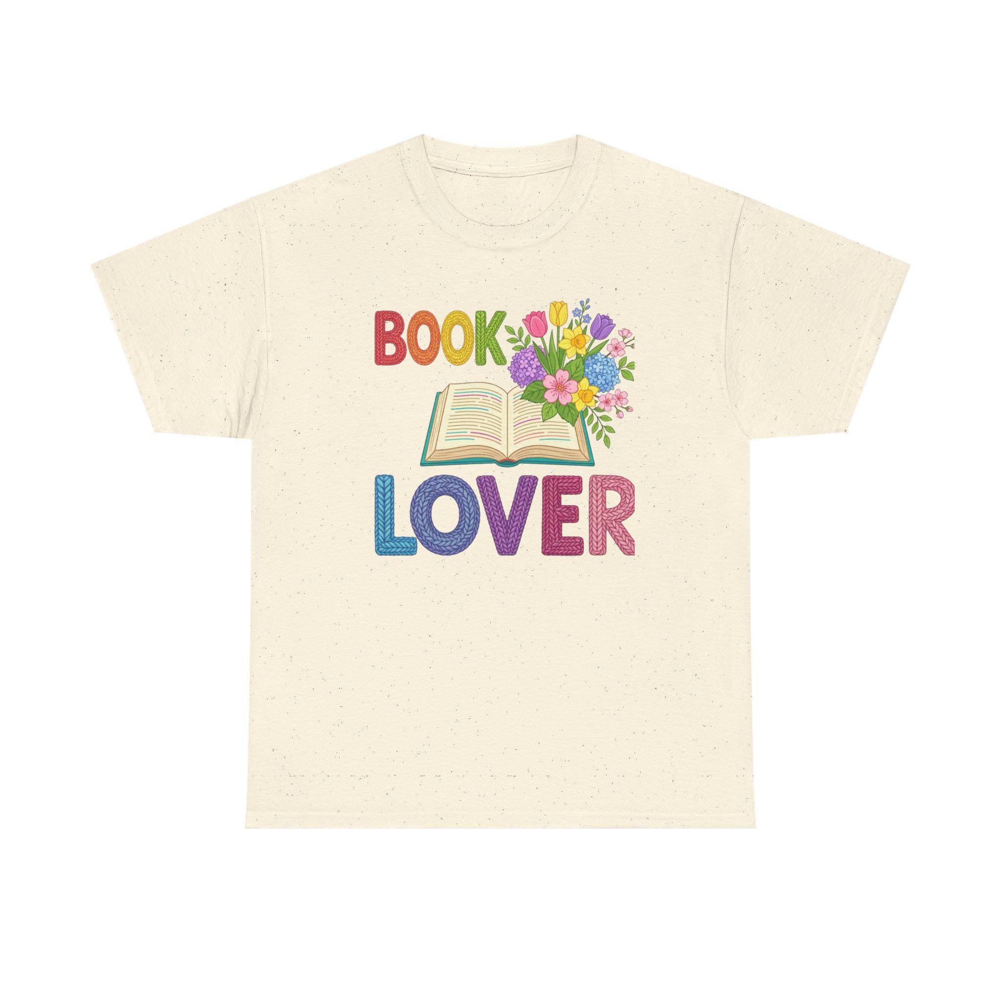Book Lover T-Shirt | Open Book with Flowers, Colorful Text, Reading Tee