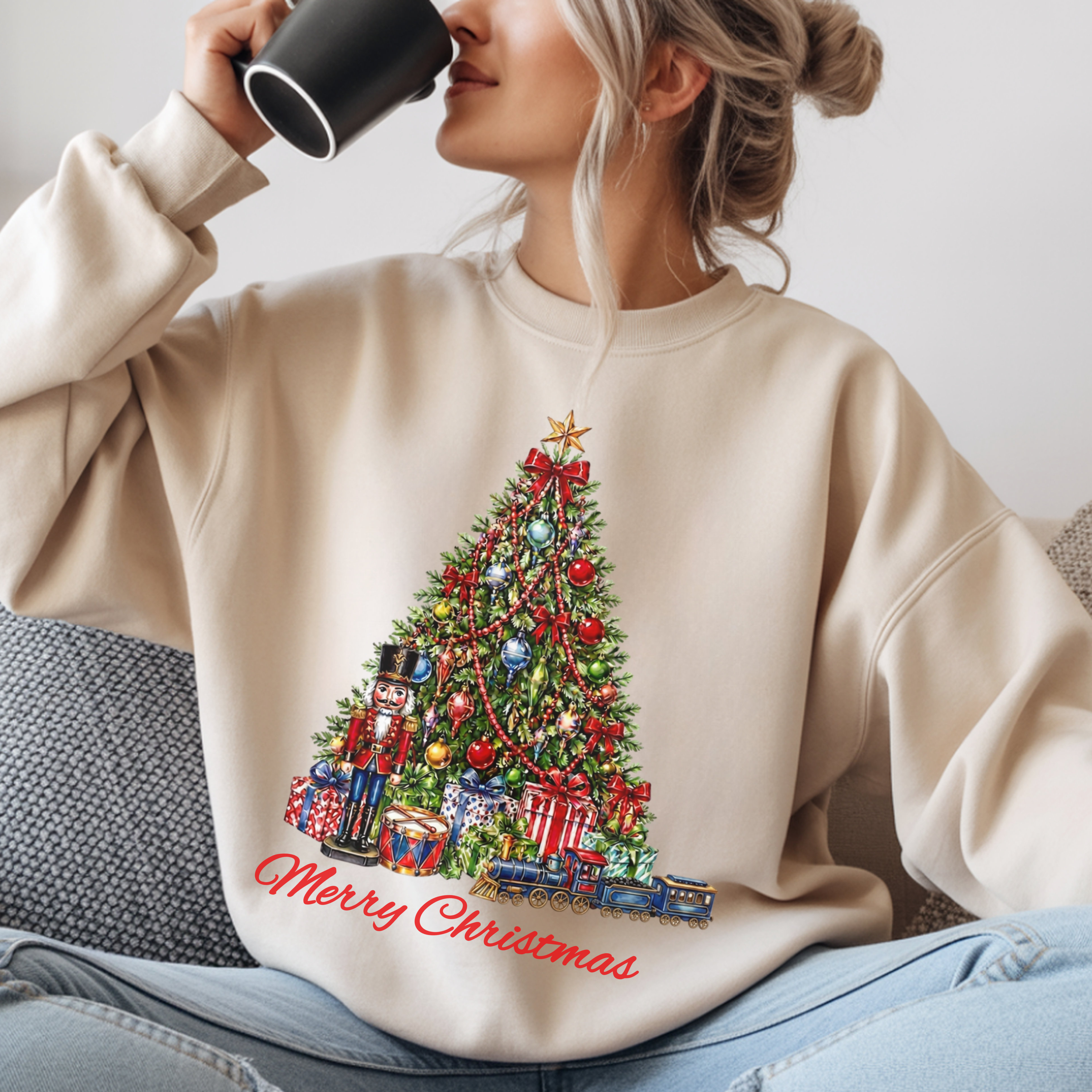 Christmas Tree Crewneck Sweatshirt — Merry Christmas Holiday Sweatshirt