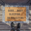 Baby Sleeping Doormat | Shhh No Soliciting, Coir Welcome Mat