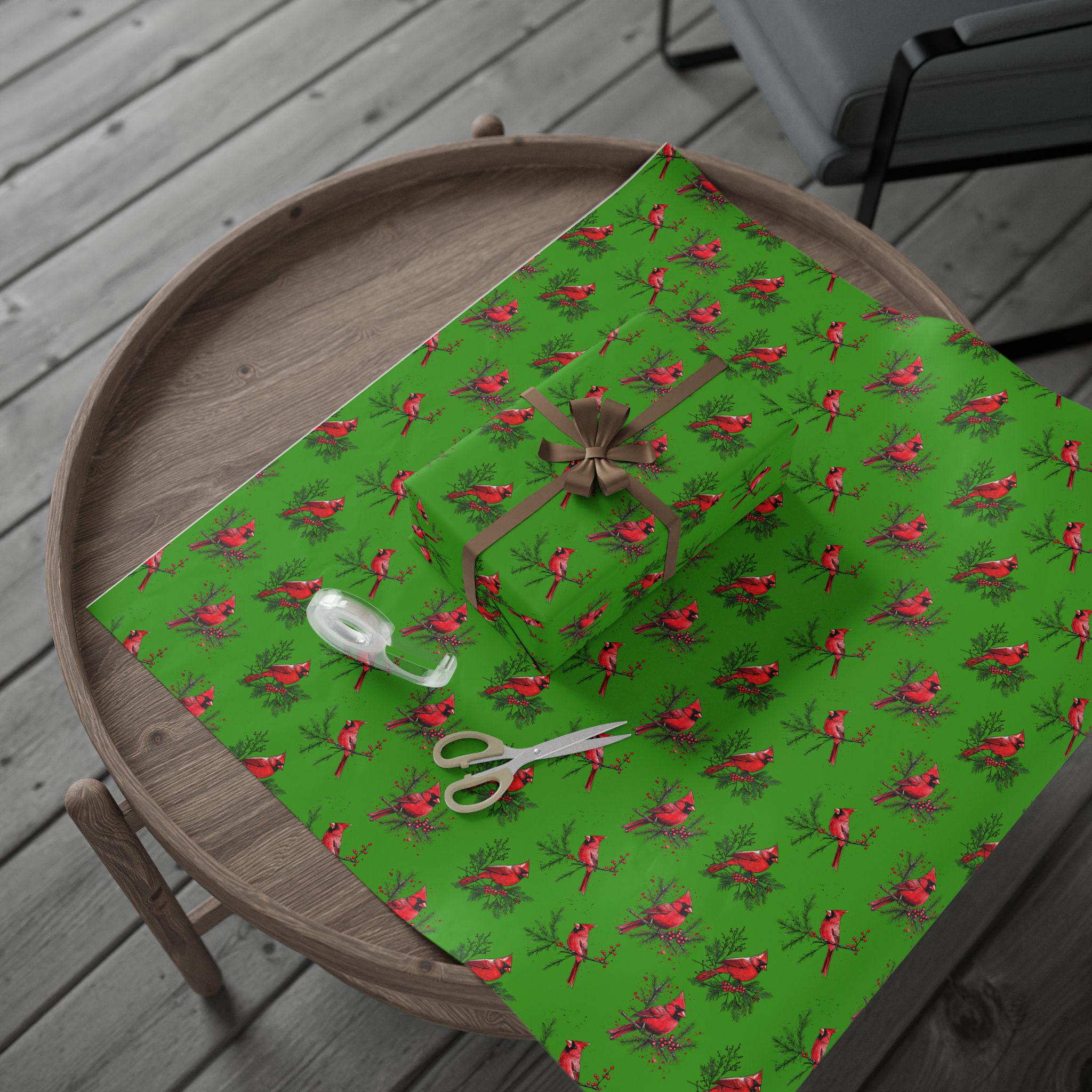 Red Cardinal Holiday Wrapping Paper | Fine Art Paper