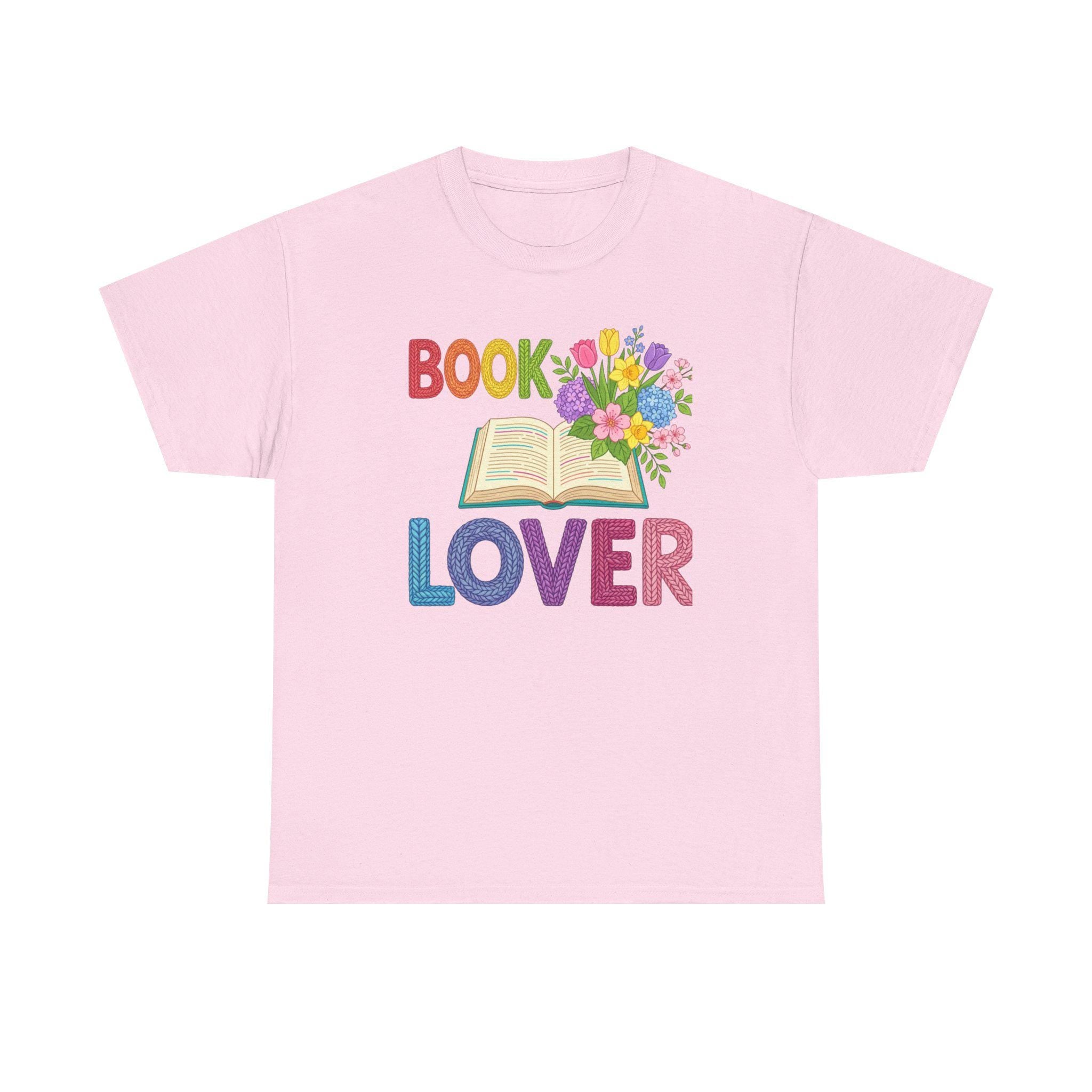 Book Lover T-Shirt | Open Book with Flowers, Colorful Text, Reading Tee