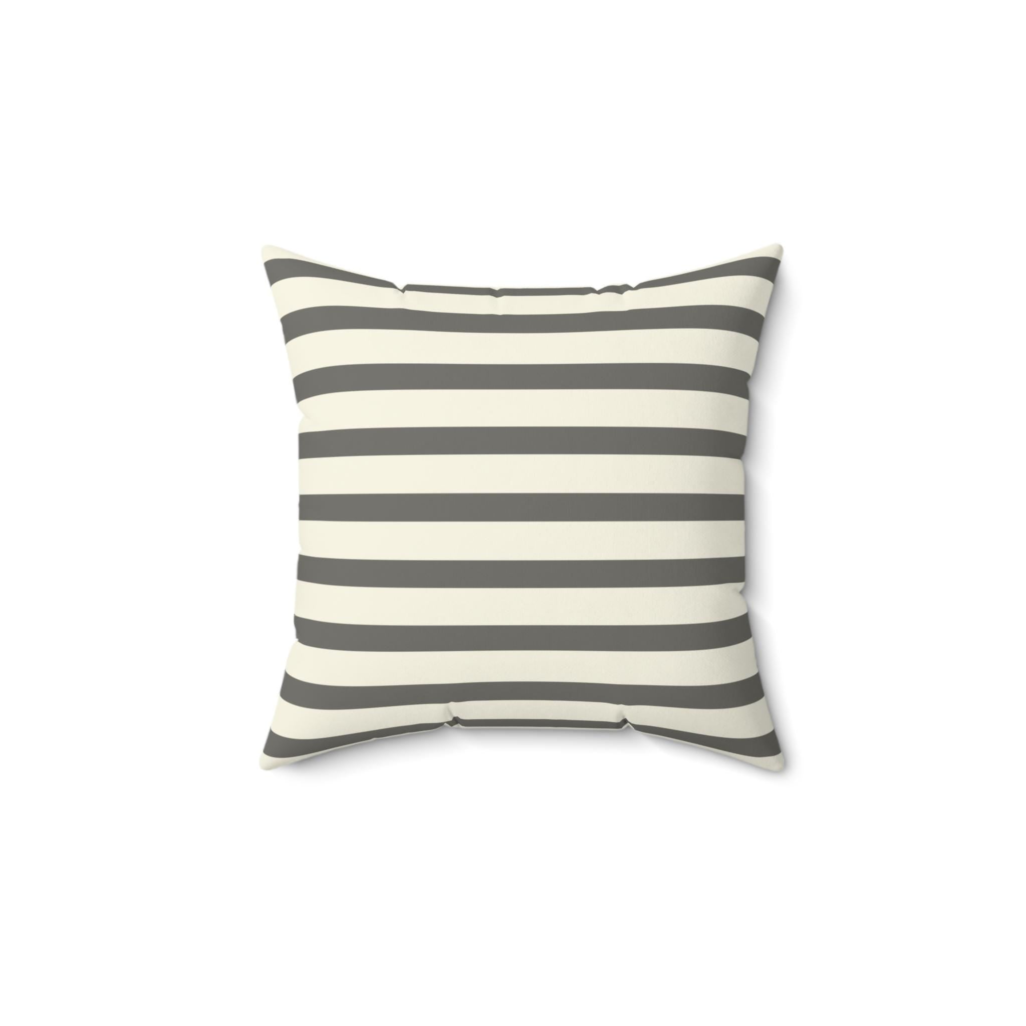 Farmhouse Stripe Pillow – Chicken Silhouette Accent Cushion