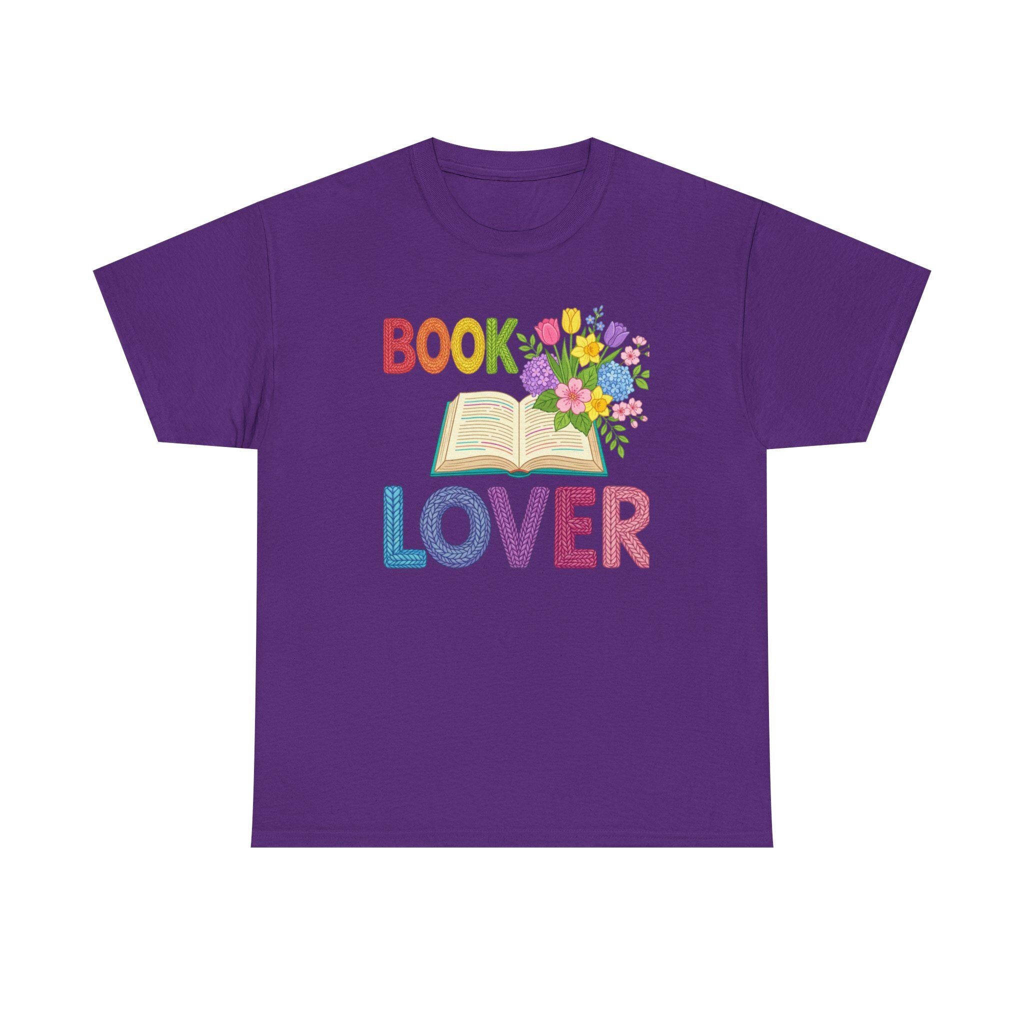 Book Lover T-Shirt | Open Book with Flowers, Colorful Text, Reading Tee