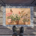 Potted Flower and Butterfly Doormat | Cottage Charm Entryway Rug