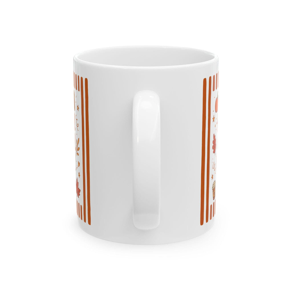Thankful Grateful Blessed Ceramic Mug | 11oz 15oz, Fall Pumpkin Mug, Cozy Autumn Cup, Thanksgiving Gift, Farmhouse Kitchen Fall Coffee Cup