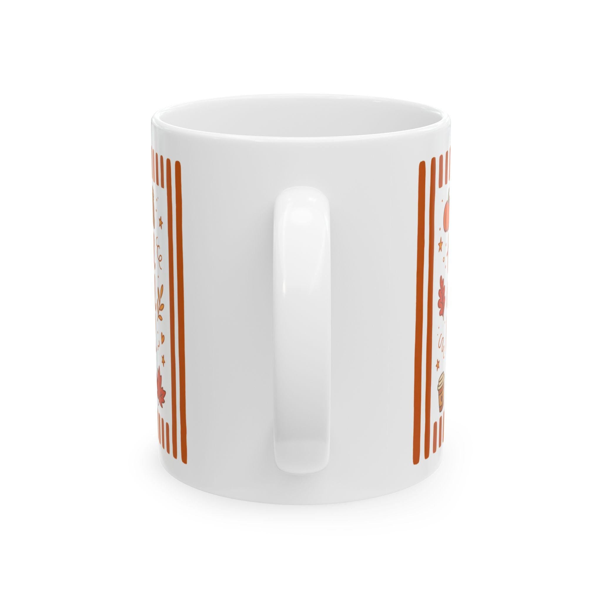 Thankful Grateful Blessed Ceramic Mug | 11oz 15oz, Fall Pumpkin Mug, Cozy Autumn Cup, Thanksgiving Gift, Farmhouse Kitchen Fall Coffee Cup