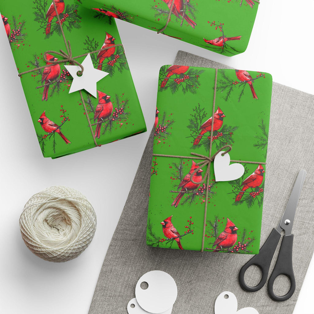 Red Cardinal Holiday Wrapping Paper | Fine Art Paper