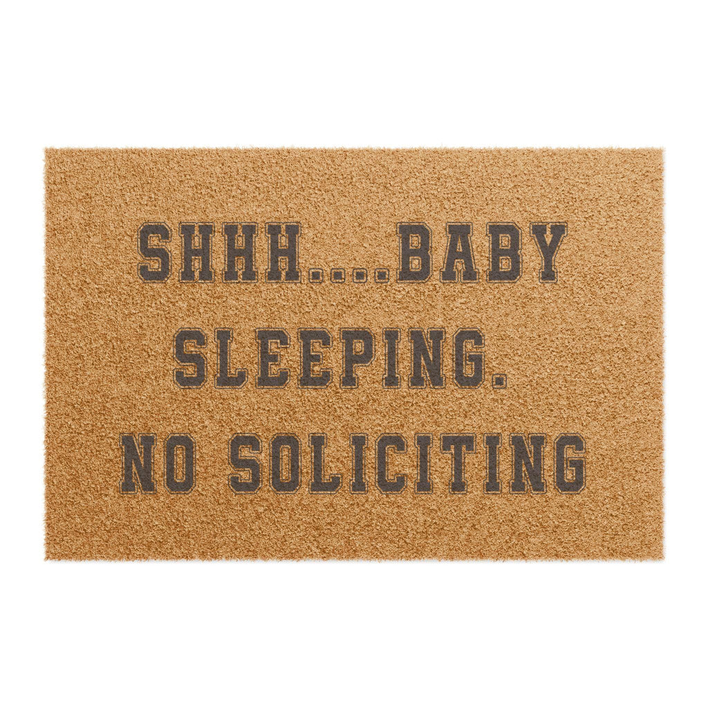 Baby Sleeping Doormat | Shhh No Soliciting, Coir Welcome Mat