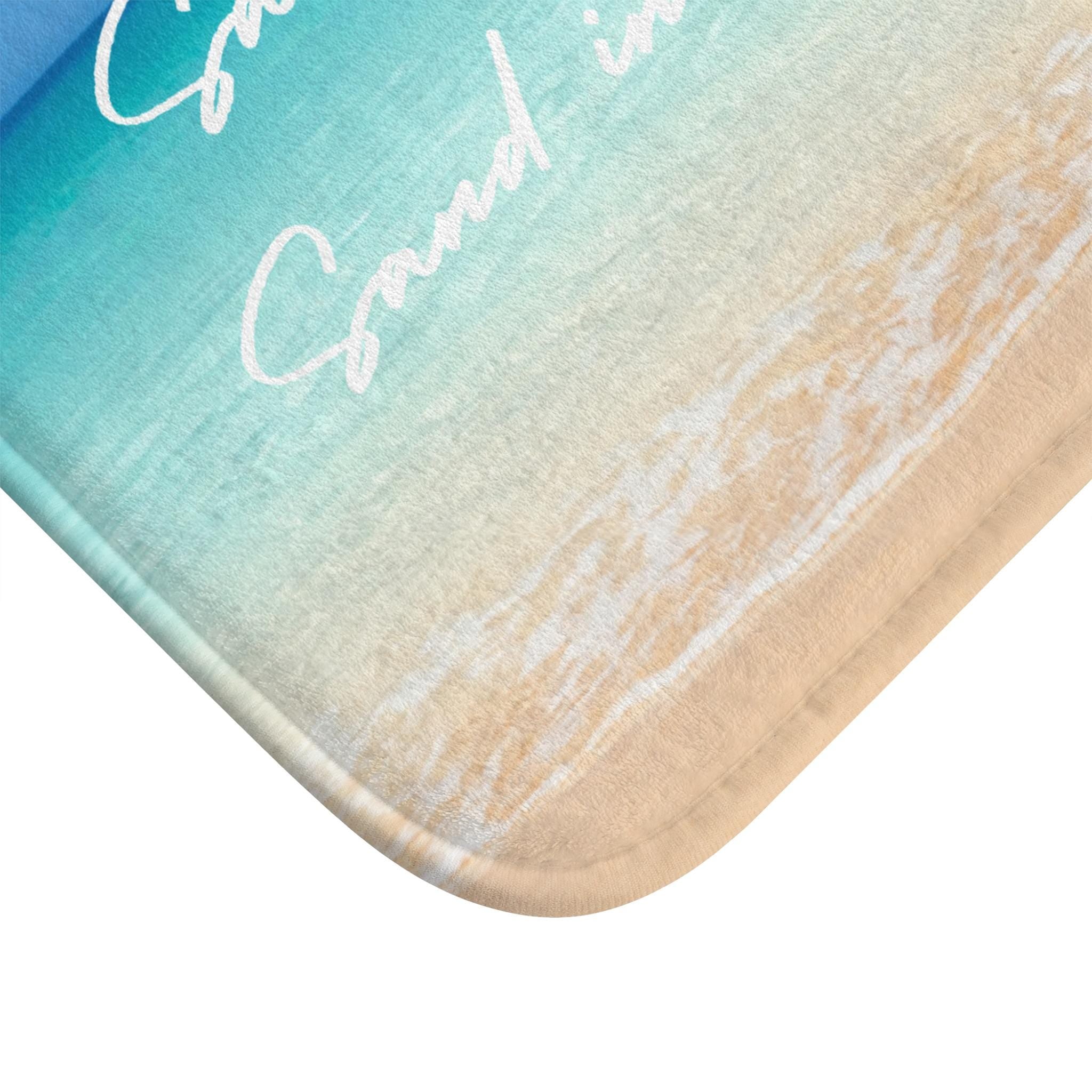 Salt in the Air Beach Scene Bath Mat | Seashells, Ocean Waves, Coastal Décor, Coastal Bathroom Deco, Seaside Bathroom Rug, Housewarming Gift
