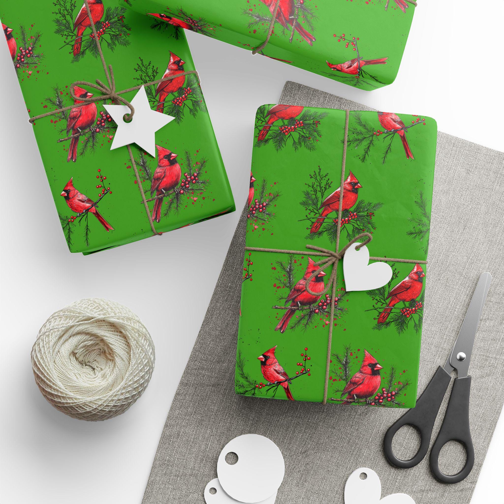 Red Cardinal Holiday Wrapping Paper | Fine Art Paper