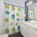 Tropical Fish Pattern Shower Curtain | Colorful Cartoon Fish Bathroom Decor, Kids Bathroom Home Deco, New Home Gift Bathroom Shower Curtain
