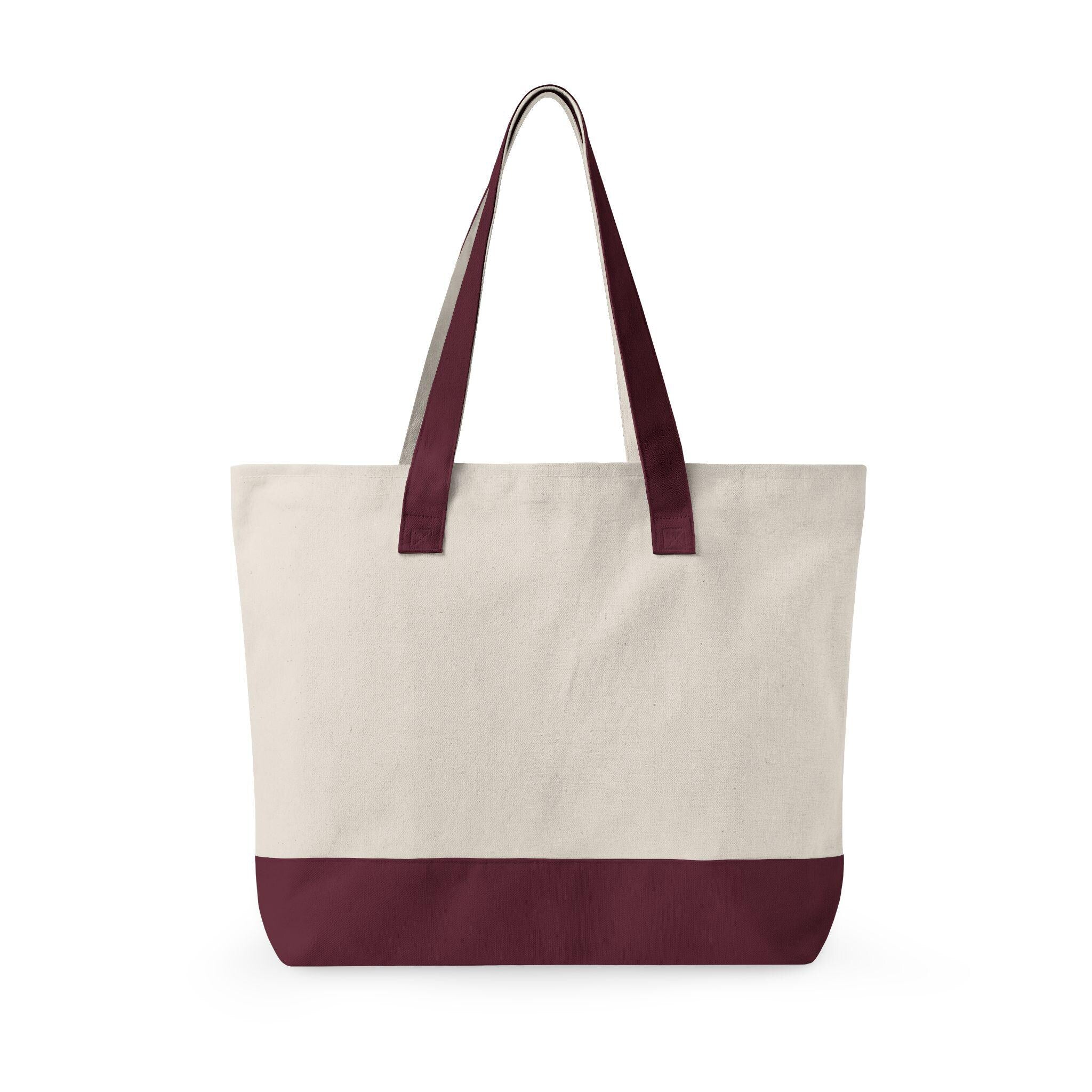 Mothers Club Zippered Canvas Tote | Retro Floral Design, Daily Shopping Bag