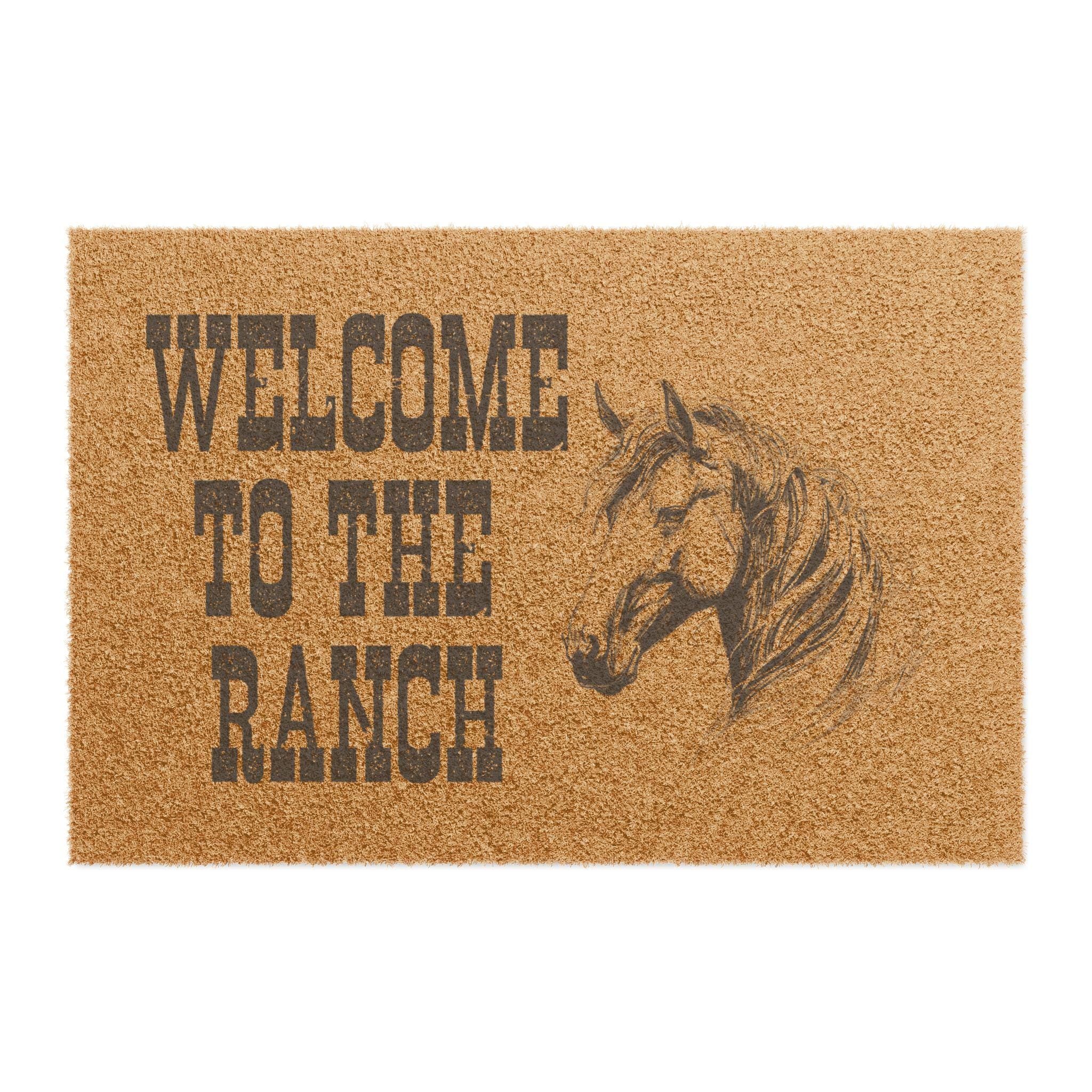Welcome to the Ranch Coir Doormat | Horse Head Farmhouse Decor