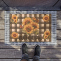 Sunflower Bouquet Doormat | Buffalo Check Welcome Mat, Fall Porch Decor
