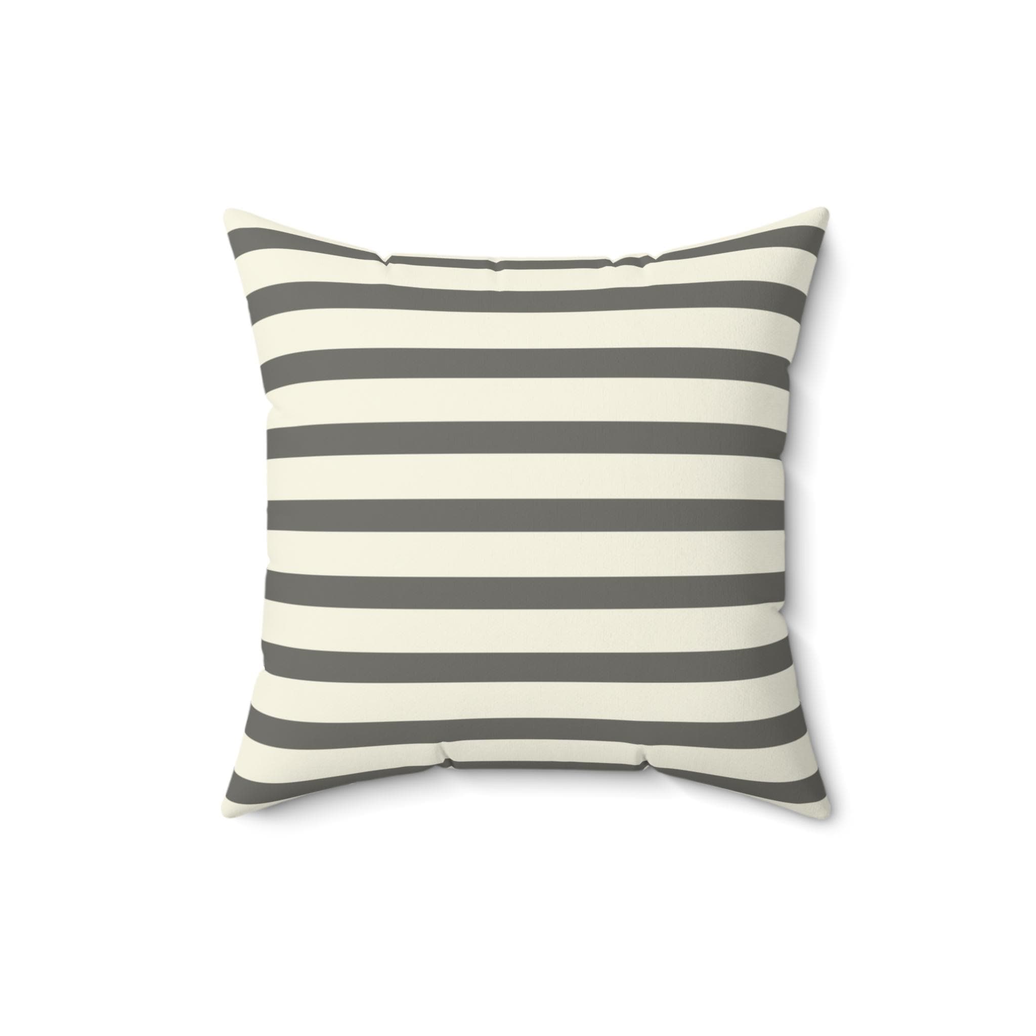 Farmhouse Stripe Pillow – Chicken Silhouette Accent Cushion