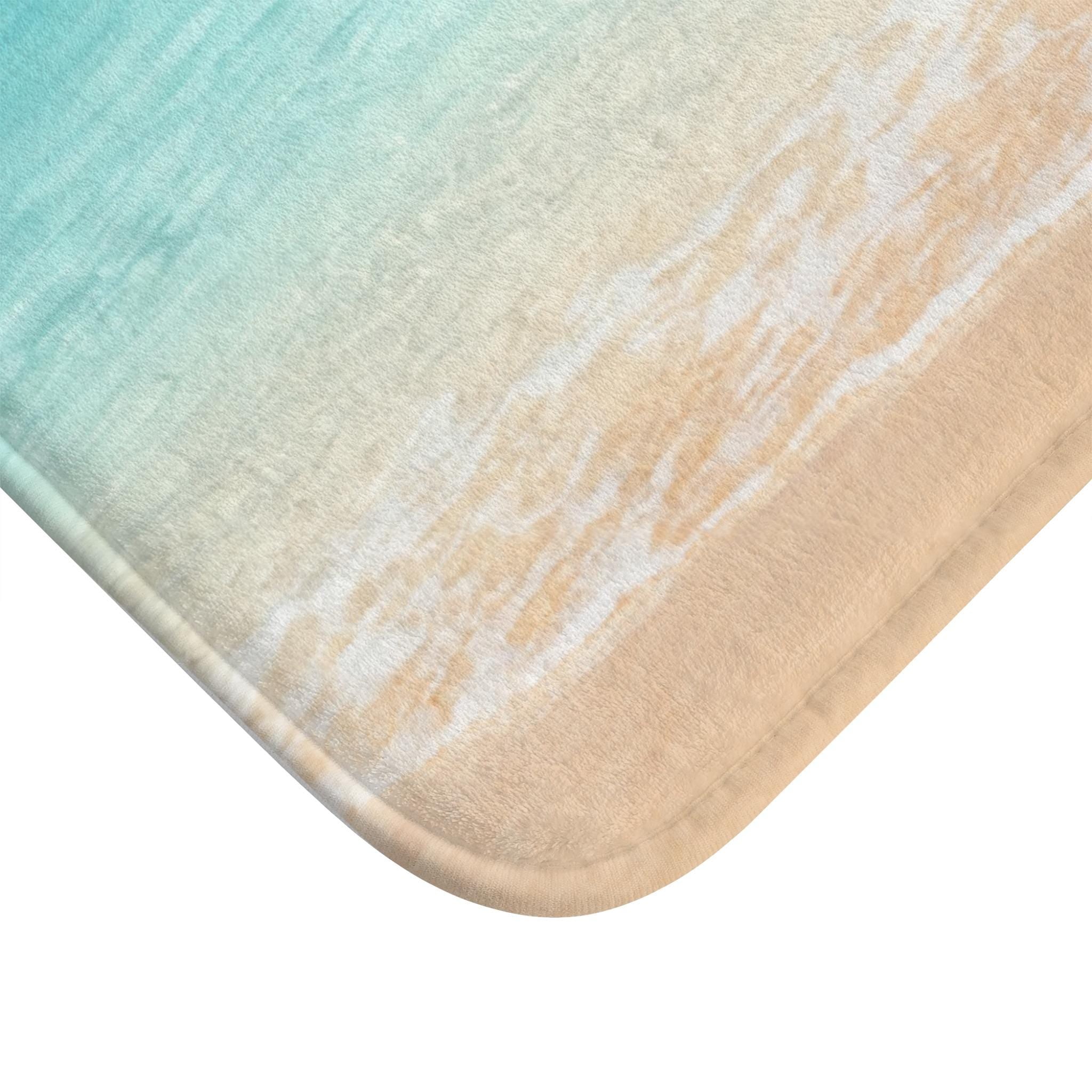 Salt in the Air Beach Scene Bath Mat | Seashells, Ocean Waves, Coastal Décor, Coastal Bathroom Deco, Seaside Bathroom Rug, Housewarming Gift
