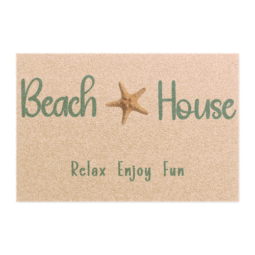 Beach House Doormat | Starfish Welcome Entry Rug, Coastal Home Decor