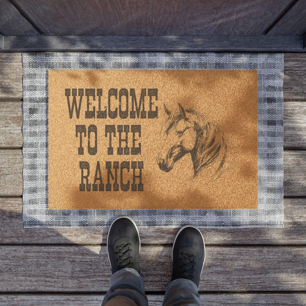 Welcome to the Ranch Coir Doormat | Horse Head Farmhouse Decor