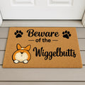 Beware of Wigglebutts Corgi Doormat | Funny Dog Welcome Mat
