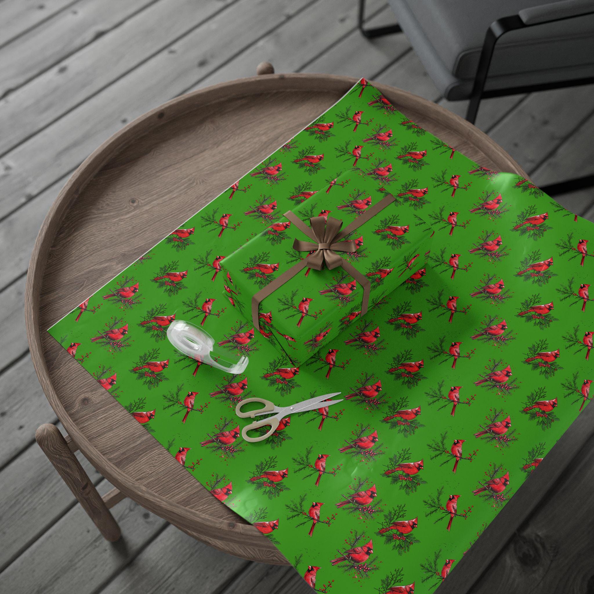 Red Cardinal Holiday Wrapping Paper | Fine Art Paper