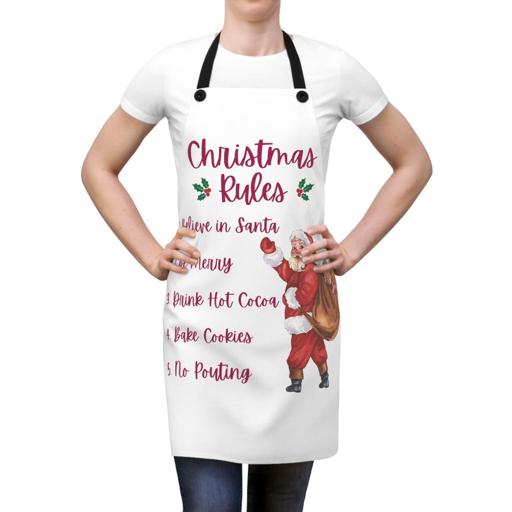 Christmas Rules Kitchen Apron | Santa Holiday Baking