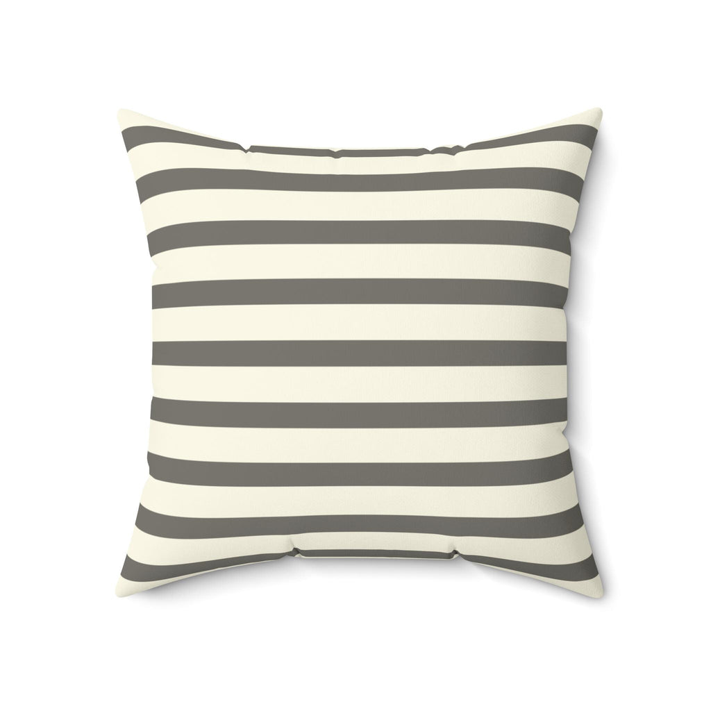 Farmhouse Stripe Pillow – Chicken Silhouette Accent Cushion