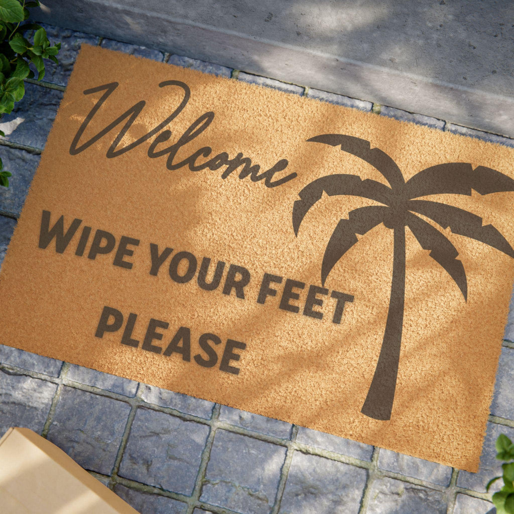 Palm Tree Coir Doormat | Wipe Your Feet Welcome Mat