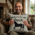 Welcome to our Ranch Horse Pillow | Striped Farmhouse Throw Pillow, Farmhouse Living Room Deco, Country Cottage Deco, New Home Gift