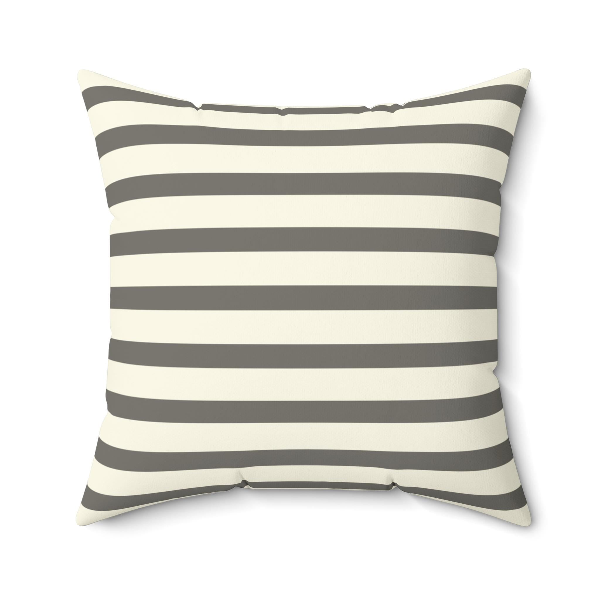Farmhouse Stripe Pillow – Chicken Silhouette Accent Cushion