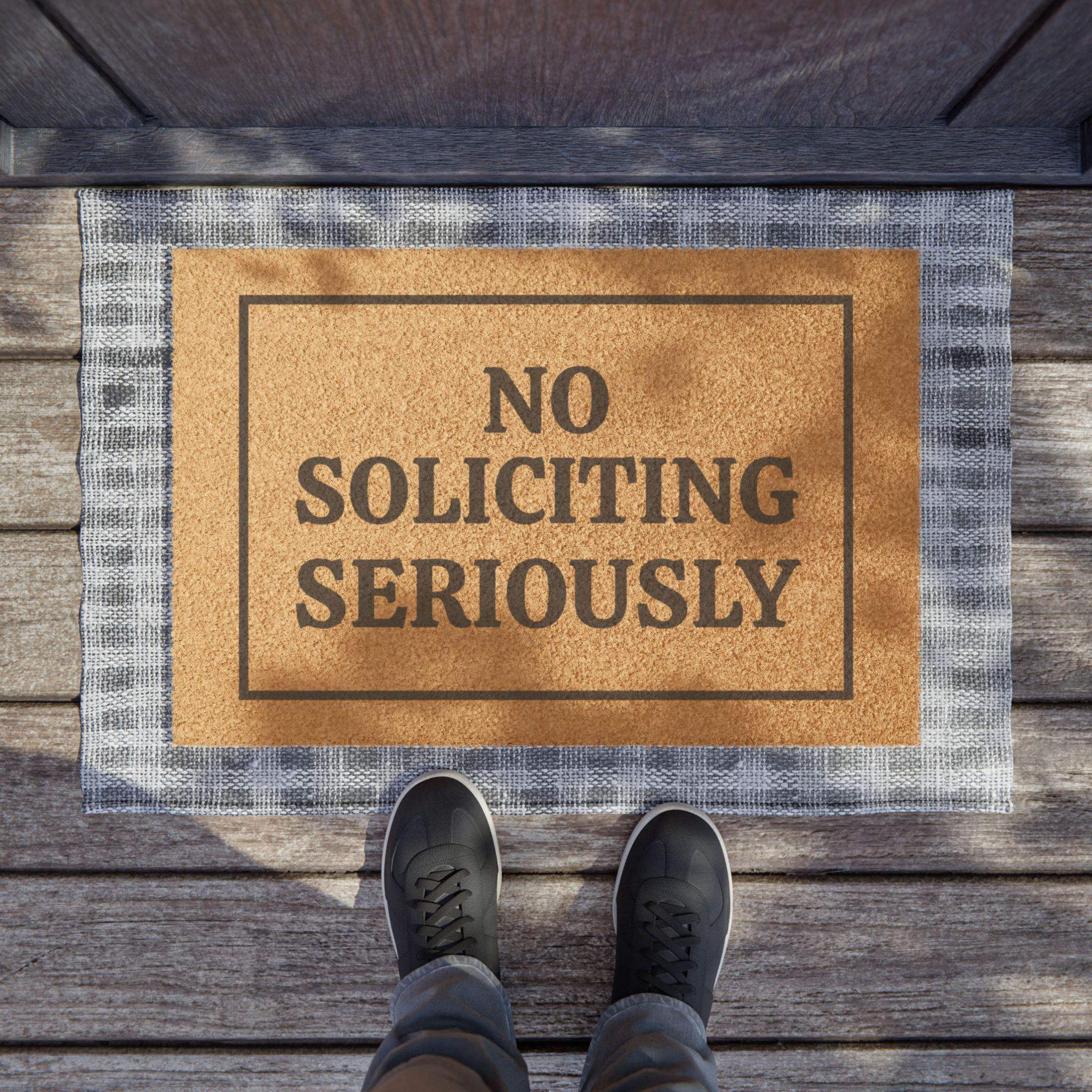 No Soliciting Coir Doormat | Cheeky Welcome Mat
