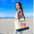 Canvas Beach Tote Bag | Zippered Travel Vacation Bag