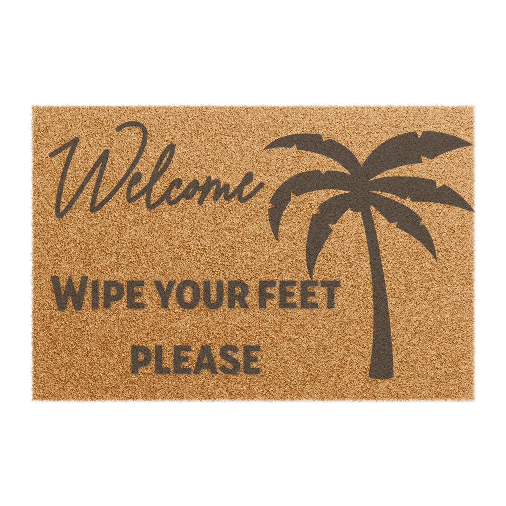 Palm Tree Coir Doormat | Wipe Your Feet Welcome Mat