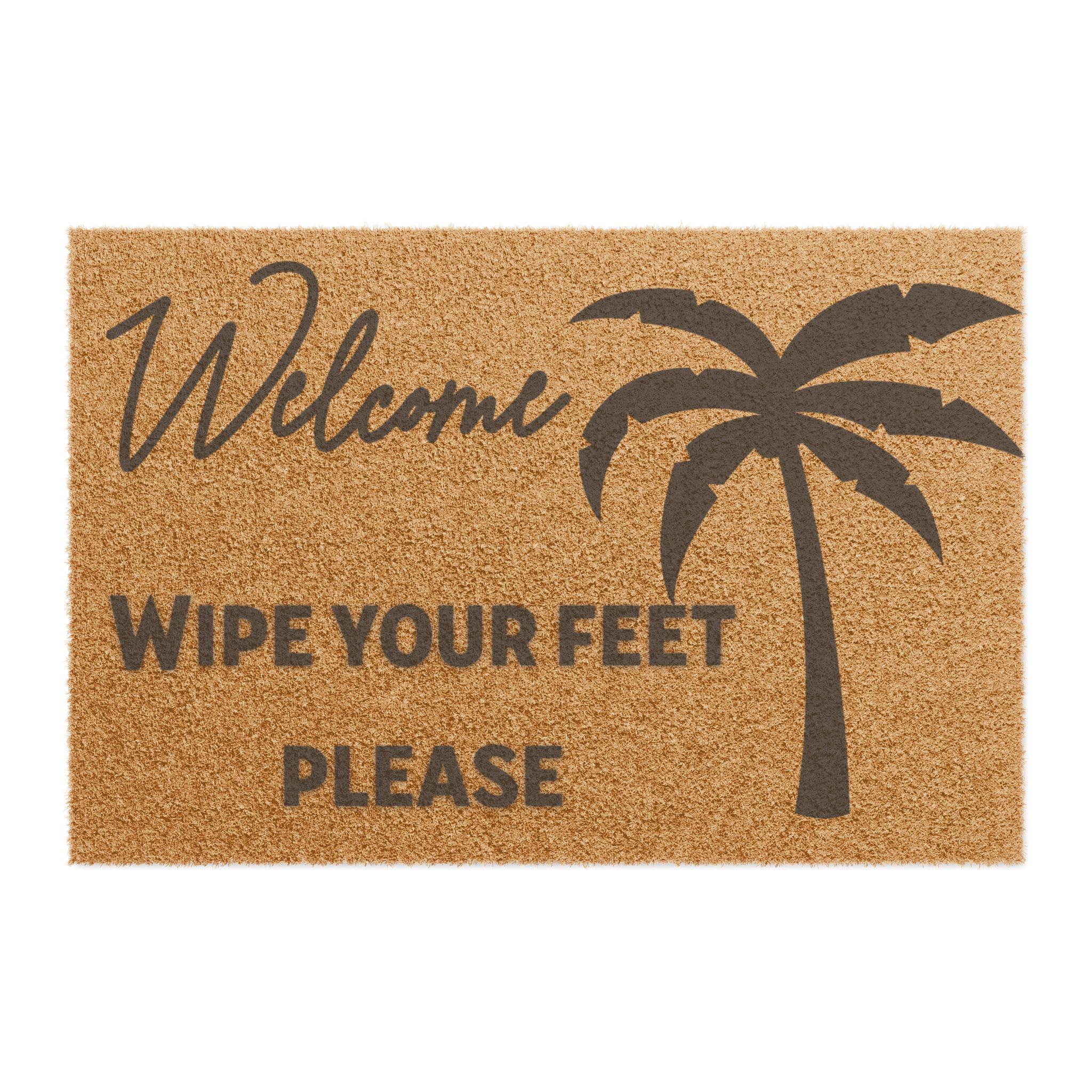 Palm Tree Coir Doormat | Wipe Your Feet Welcome Mat