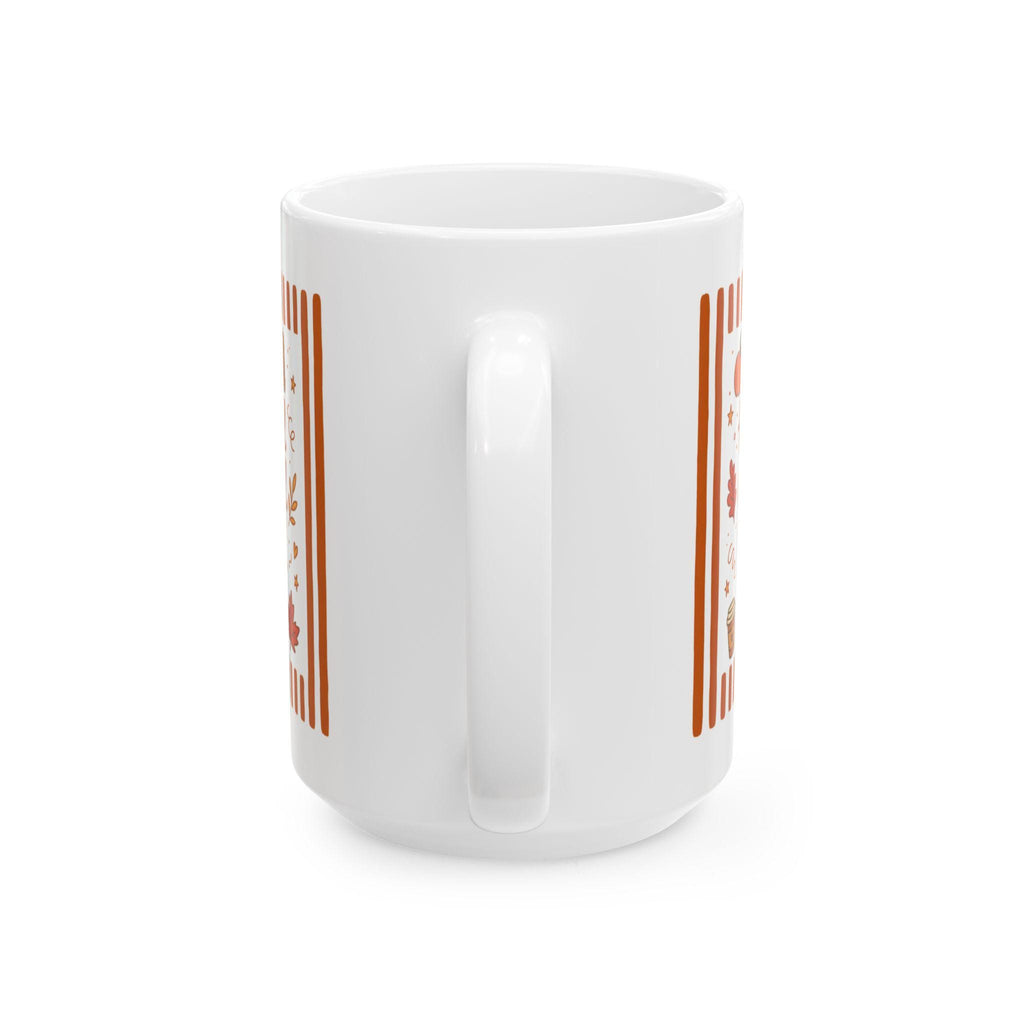 Thankful Grateful Blessed Ceramic Mug | 11oz 15oz, Fall Pumpkin Mug, Cozy Autumn Cup, Thanksgiving Gift, Farmhouse Kitchen Fall Coffee Cup