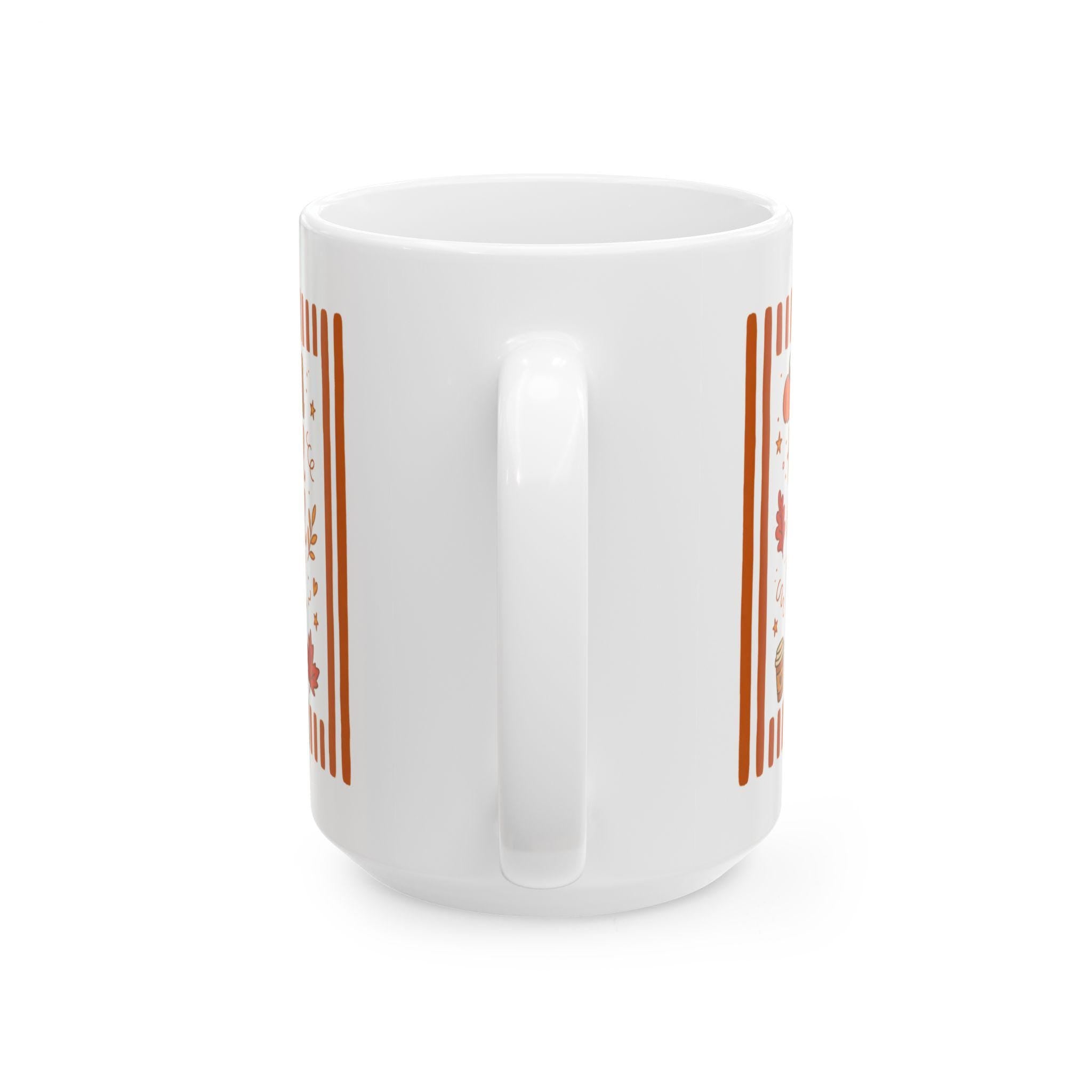 Thankful Grateful Blessed Ceramic Mug | 11oz 15oz, Fall Pumpkin Mug, Cozy Autumn Cup, Thanksgiving Gift, Farmhouse Kitchen Fall Coffee Cup