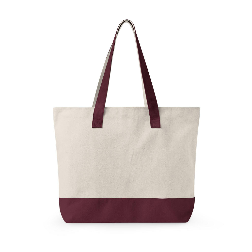 Book Lover Zippered Canvas Tote | Rainbow Text, Reading Theme