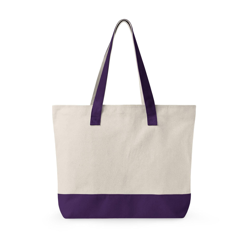 Book Lover Zippered Canvas Tote | Rainbow Text, Reading Theme