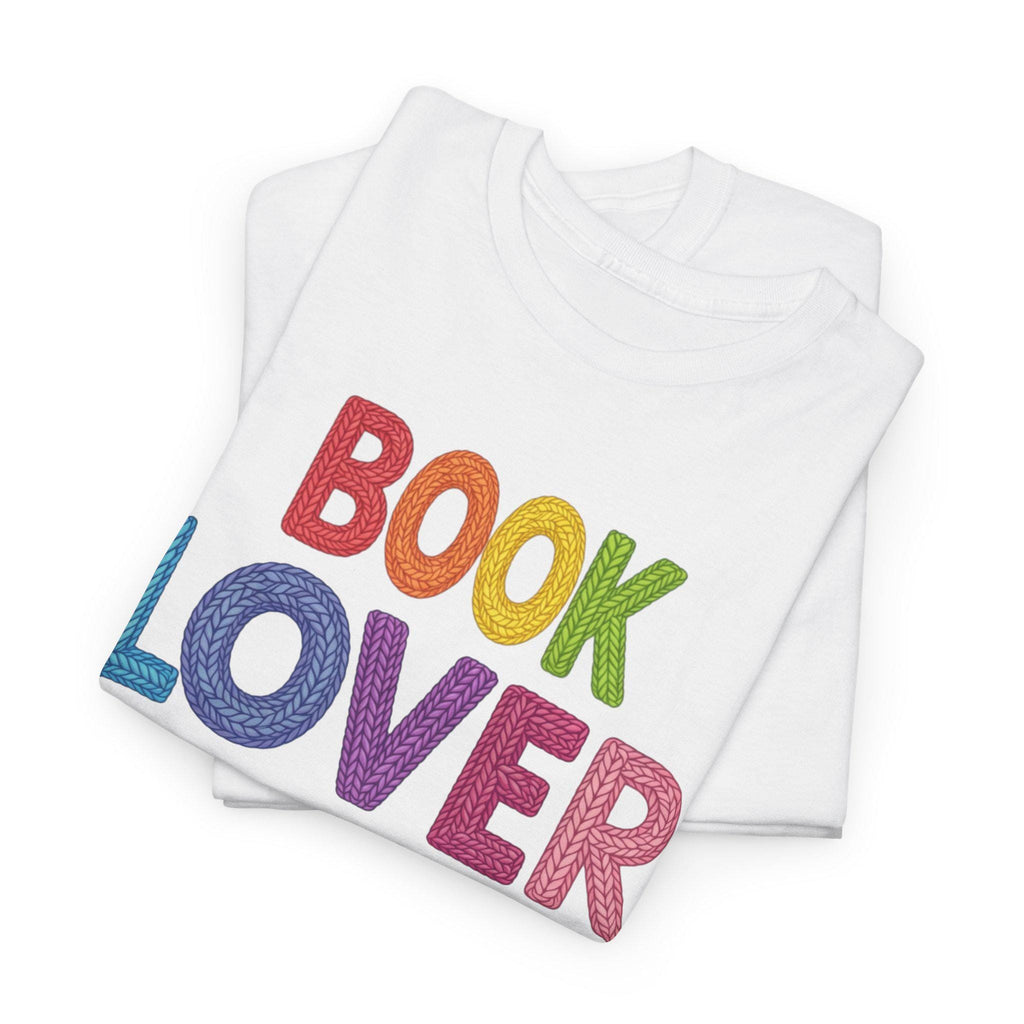 Book Lover Tee | Rainbow Stitched Text, Crew Neck Cotton Shirt