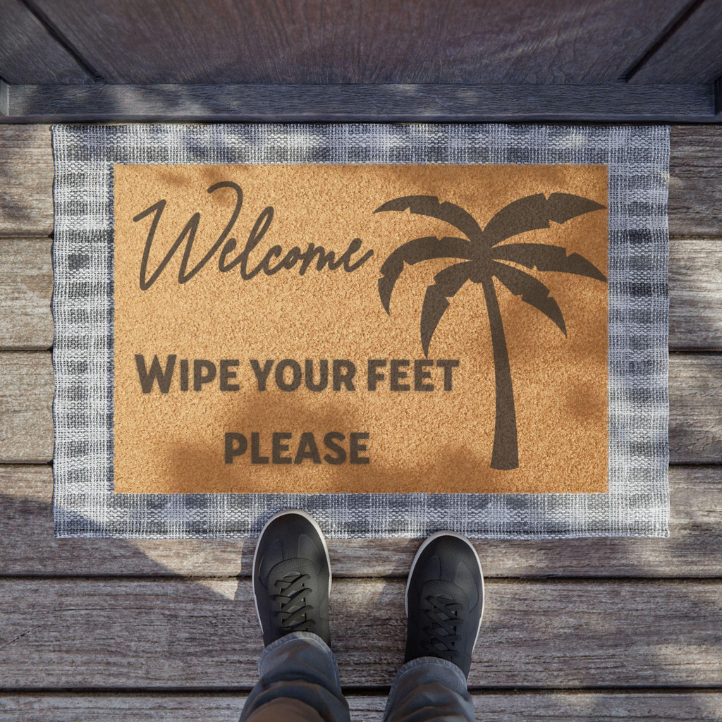 Palm Tree Coir Doormat | Wipe Your Feet Welcome Mat