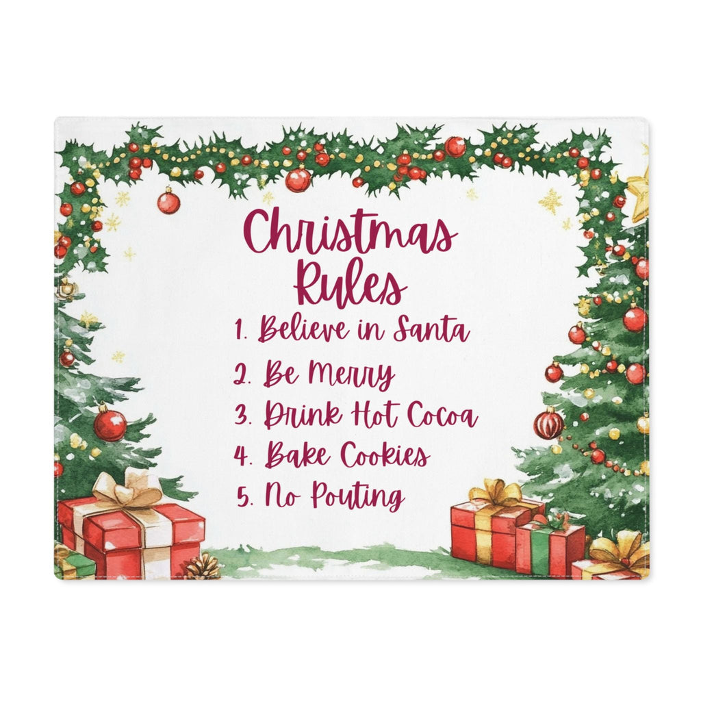 Christmas Rules Cotton Placemat | Festive Holiday Decor