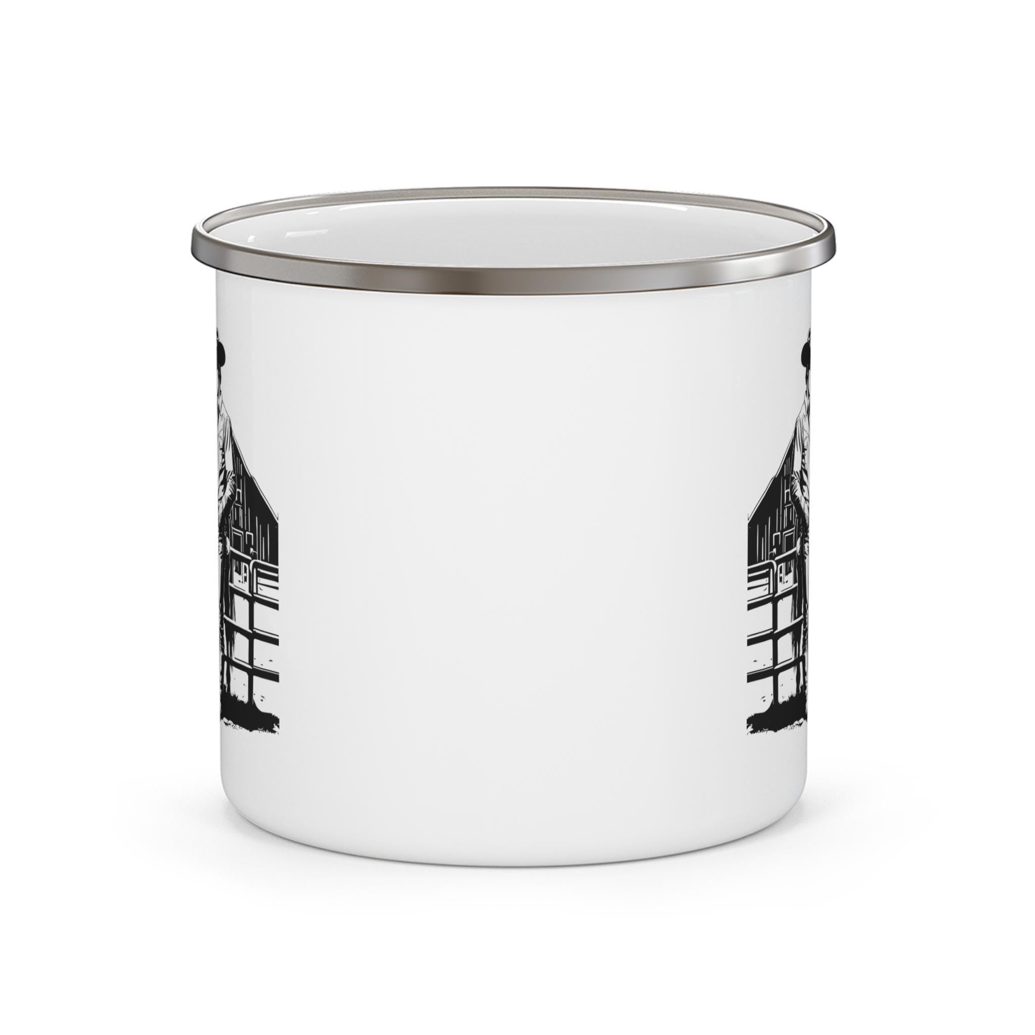 Cowboy & Horse Enamel Camping Mug: Rustic Western Decor Gift
